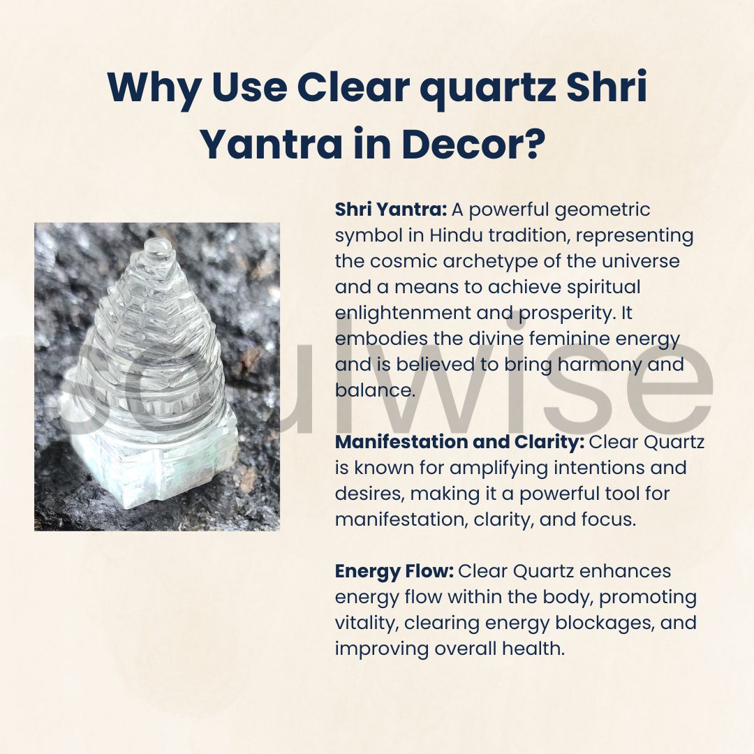 Certified AAA Grade Sphatik Shree Yantra – 1 Inch – Natural Clear Quartz Crystal.