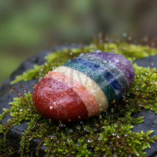 Seven Chakra Palm Stone – Natural Healing Crystal for Chakra Balancing, Meditation, Reiki, and Positive Energy