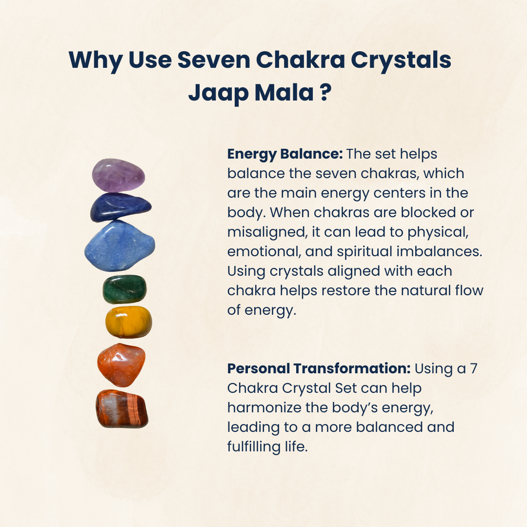 7 Chakra Crystal Jaap Mala Necklace