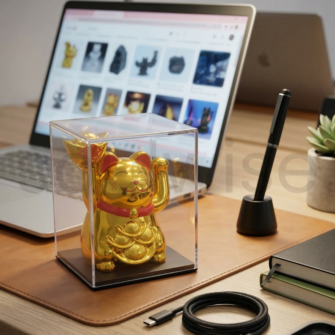 Golden Feng Shui Lucky Cat (Maneki-neko ).