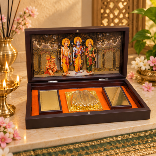 Ram Darbar Pooja Pocket Temple Box – Compact Travel Mandir for Personal Prayer & Devotional Gifting