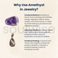 Raw Chevron Amethyst Teardrop Pendant – Natural Rough-Cut Purple & White Quartz Crystal Necklace Charm