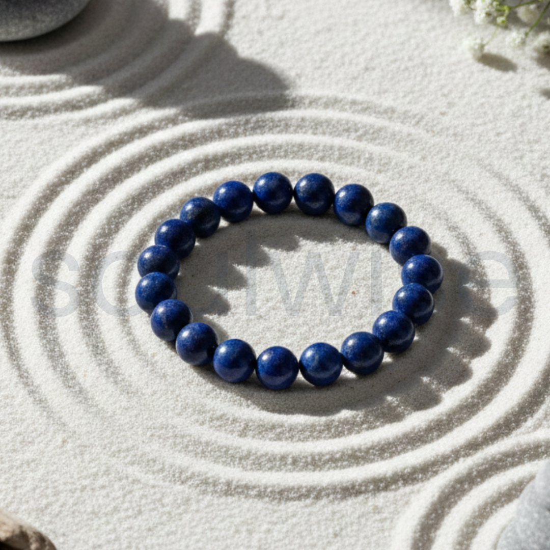 Natural Lapis Lazuli Bracelet 8mm Beads for Men & Women – Crystal for Wisdom, Confidence & Throat Chakra Healing