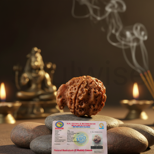 Natural 5 Mukhi Ganesh Rudraksha (Nepal Origin) | Panch Mukhi Rudraksha for Wisdom, Success & Prosperity | Energized & Ready to Wear