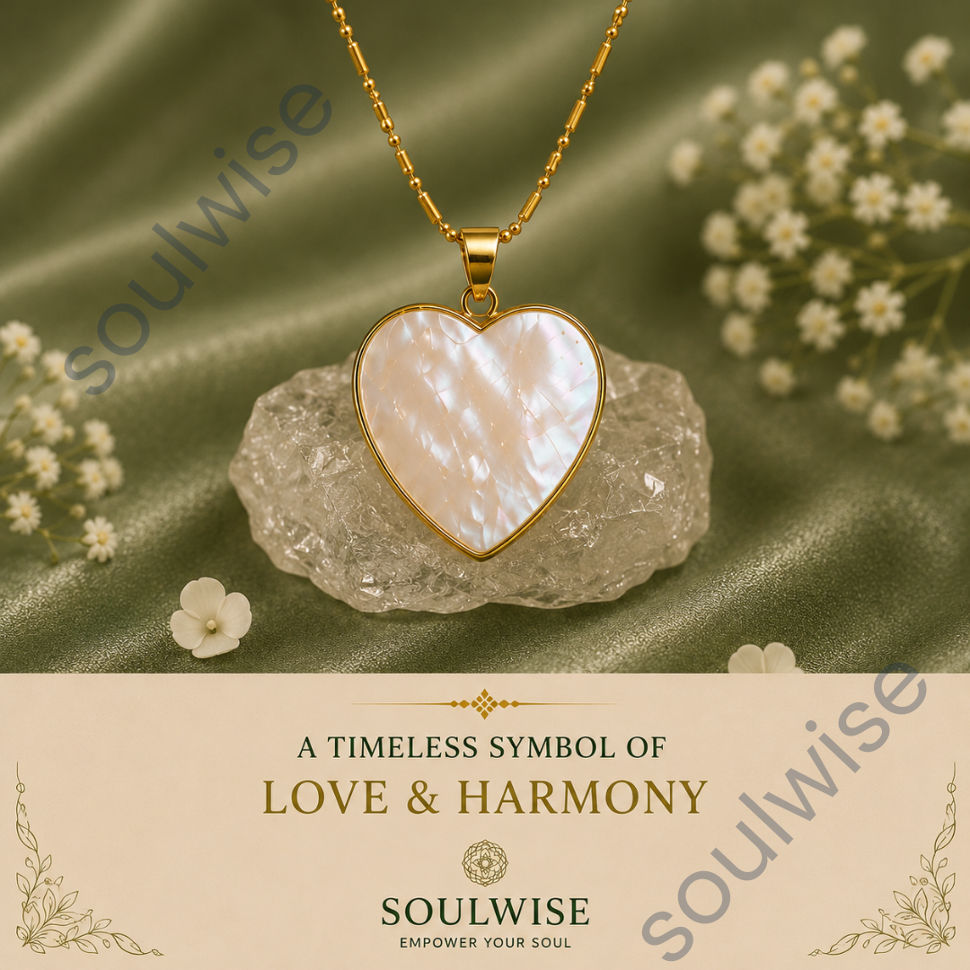 Mother of Pearl Heart Pendant with Chain – Natural Heart-Shaped Shell Necklace for Love, Harmony & Elegant Everyday Wear