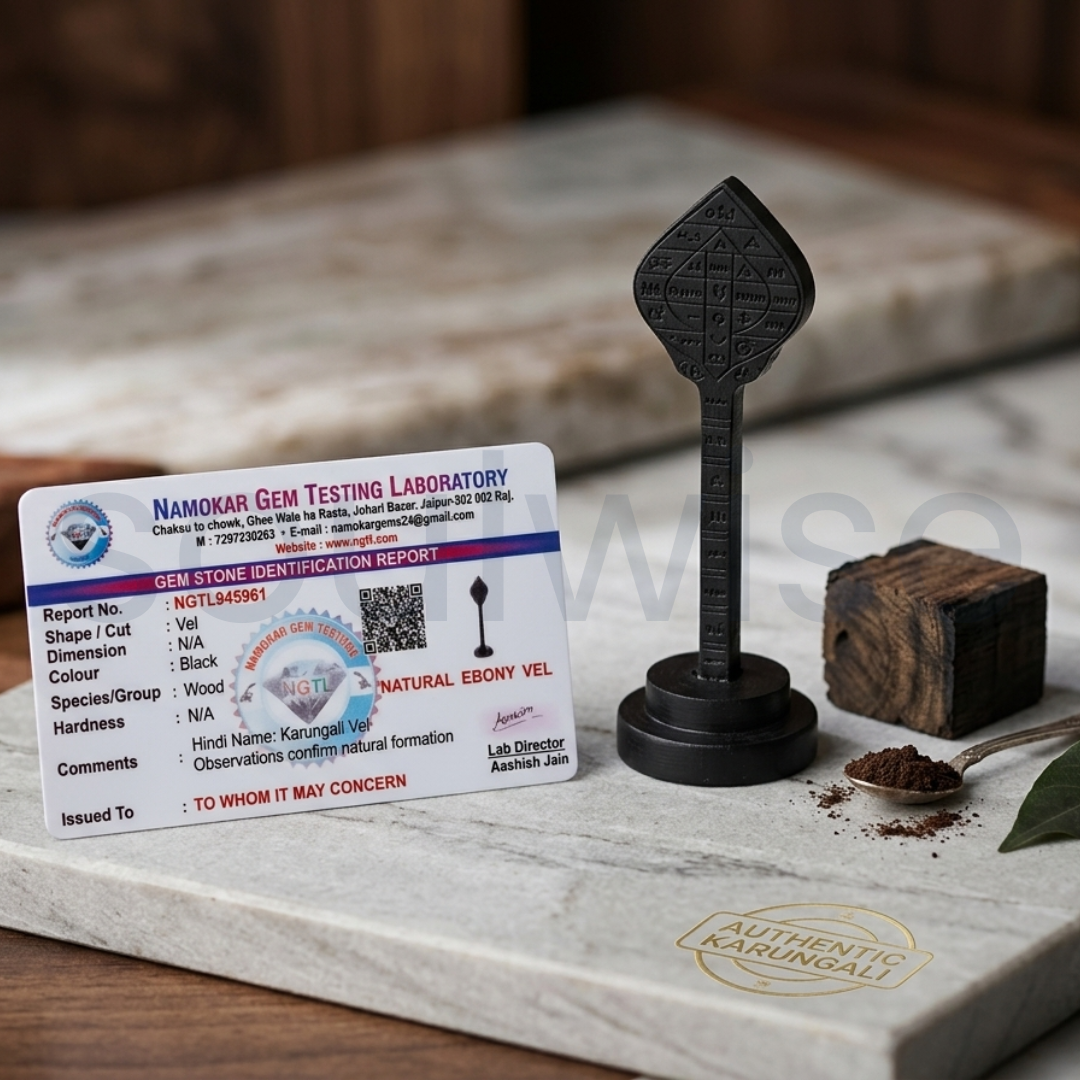Natural Ebony Vel – Sacred Vel Symbol for Protection, Strength & Divine Blessings