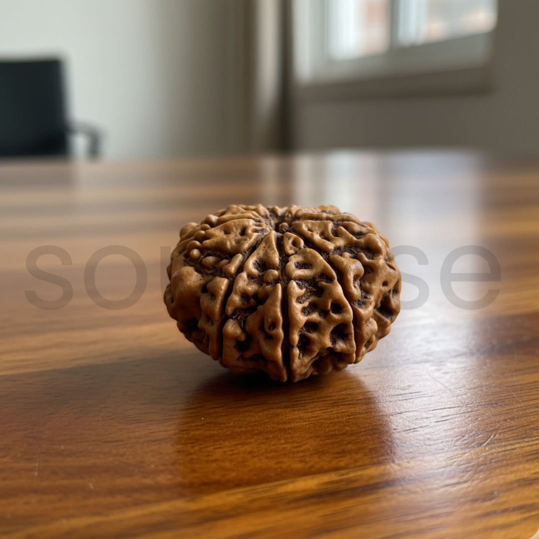 Natural 9 Mukhi Rudraksha • Certified Navan Mukhi Bead • Spiritual Protection, Courage & Energy Healing • For Men & Women