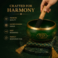 Green Singing Bowl – Handcrafted Meditation Bowl for Sound Healing, Chakra Balancing, Yoga & Spiritual Wellness (5.5 Inch)