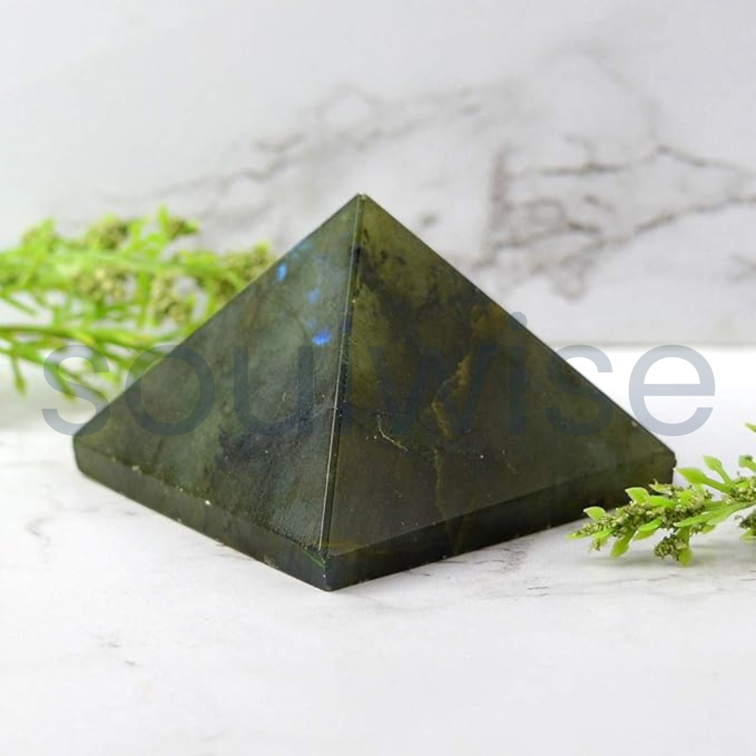 Labradorite Crystal Pyramid – Natural Healing Gemstone for Energy, Meditation & Home Decor