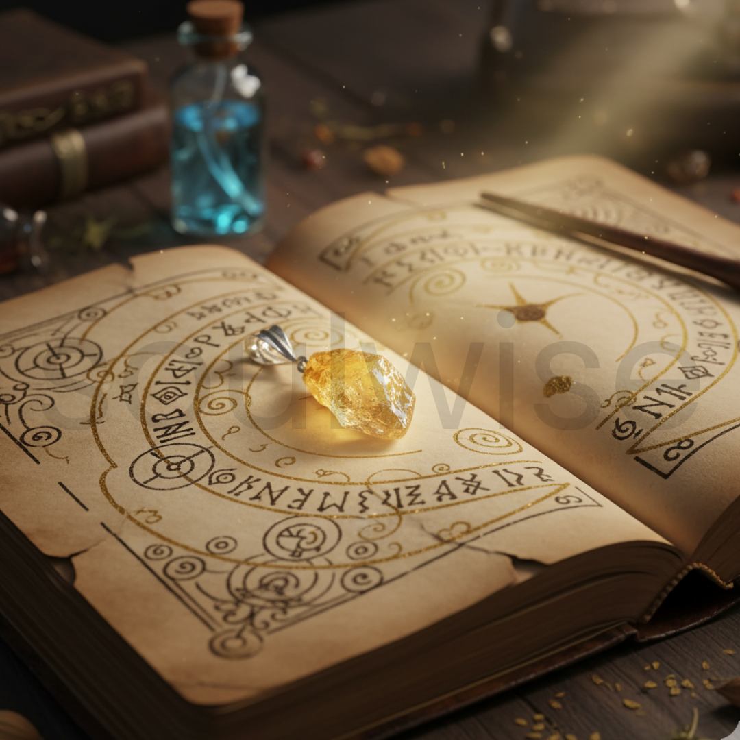 Raw Citrine Pendant – Natural Golden Quartz Crystal Necklace for Positivity, Abundance, and Healing Energy