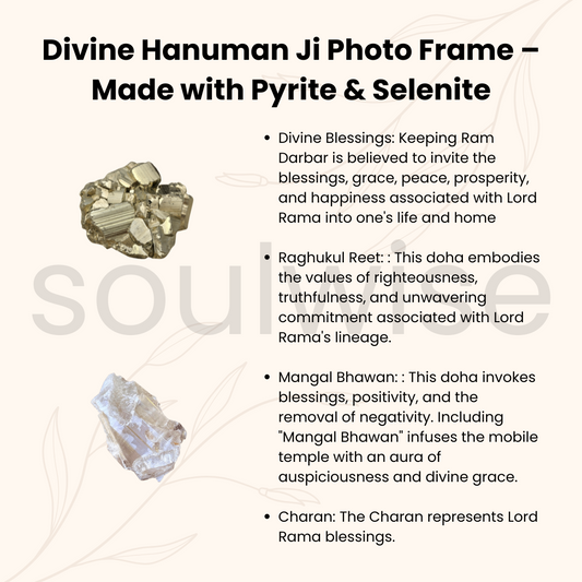 Diwali Special Combo Bhagwan Hanuman ji Pyrite & Selenite Healing Crystal Frame + Siddh Hanuman Ji Gadda with Stand – 3 Inch Golden-Plated, Vastu Remedy & Spiritual Decor Combo | Diwali Gift for Home & Office