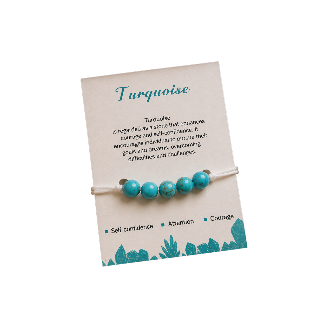 Turquoise 5 Beads Rakhi – Natural Crystal Rakhi for Protection, Communication, Positivity & Good Fortune