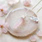 Rose Quartz Pencil Pendant – Natural Healing Crystal Necklace for Love, Emotional Healing, Self-Love & Heart Chakra Balance