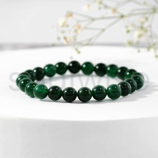 Green Jade Bracelet 6mm for Women & Men with Certificate – Natural Crystal for Prosperity, Luck & Heart Chakra Balance
