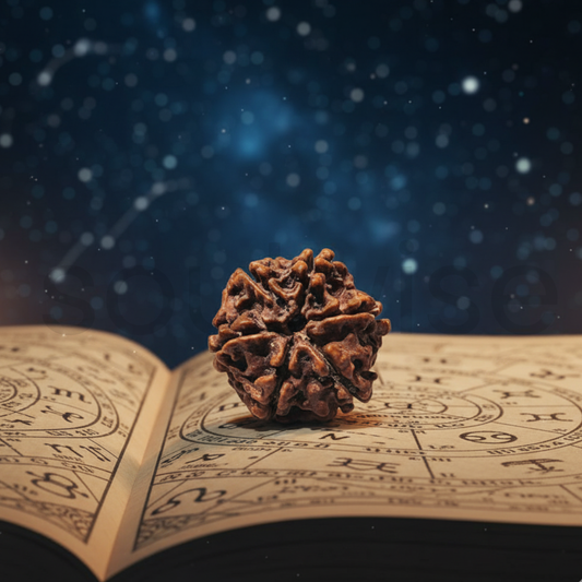 Soulwise Premium 6 Mukhi Nepali Rudraksha | Natural & Lab Certified | Energized for Harmony & Prosperity | Comes in Box  – Medium Size.