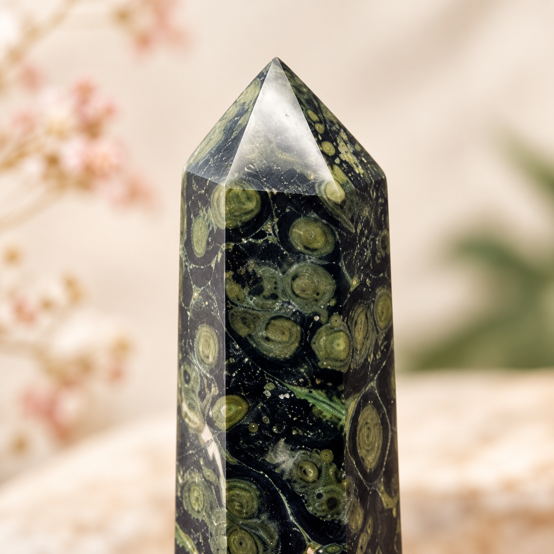 Natural Kambaba Jasper Crystal Pencil – Healing Gemstone Point for Grounding, Protection, Emotional Balance, Inner Peace, Reiki, Meditation, Chakra Balancing & Positive Energy