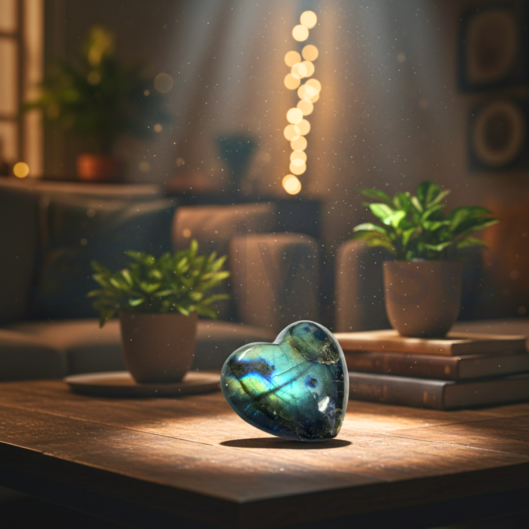 Labradorite Healing Crystal Heart – Natural Gemstone for Positive Energy, Protection, and Spiritual Balance