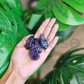 Amethyst Crystal Tumbled Stones Set of 4 – Natural Long Tumbles for Healing, Meditation, Chakra Balancing, Reiki, Energy Work & Crystal Decor
