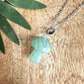 Green Aventurine Mushroom Pendant – Natural Crystal Necklace for Healing, Prosperity, and Positive Energy .