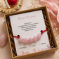 Rose Quartz 5 Beads Rakhi – Natural Crystal Rakhi for Love, Harmony, Emotional Healing & Positive Energy
