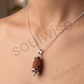 Natural 2 Mukhi Rudraksha Pendant with Silver-Tone Cap | Sacred Spiritual Pendant for Protection, Meditation & Positive Energy
