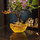 Golden Citrine Glass Ingot for Wealth & Business Success | Feng Shui & Vastu Remedy