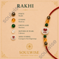 Money Magnet Aries Rakhi – Green Jade, Citrine, Pyrite & Mother of Pearl Zodiac Rakhi for Prosperity, Courage & Positive Energy