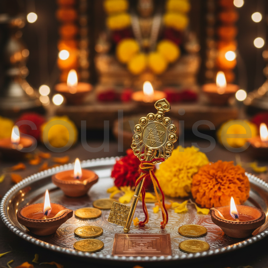 Diwali Kuber Kunji – Golden Key for Wealth, Prosperity & Vastu | Lakshmi Kuber Puja Item .