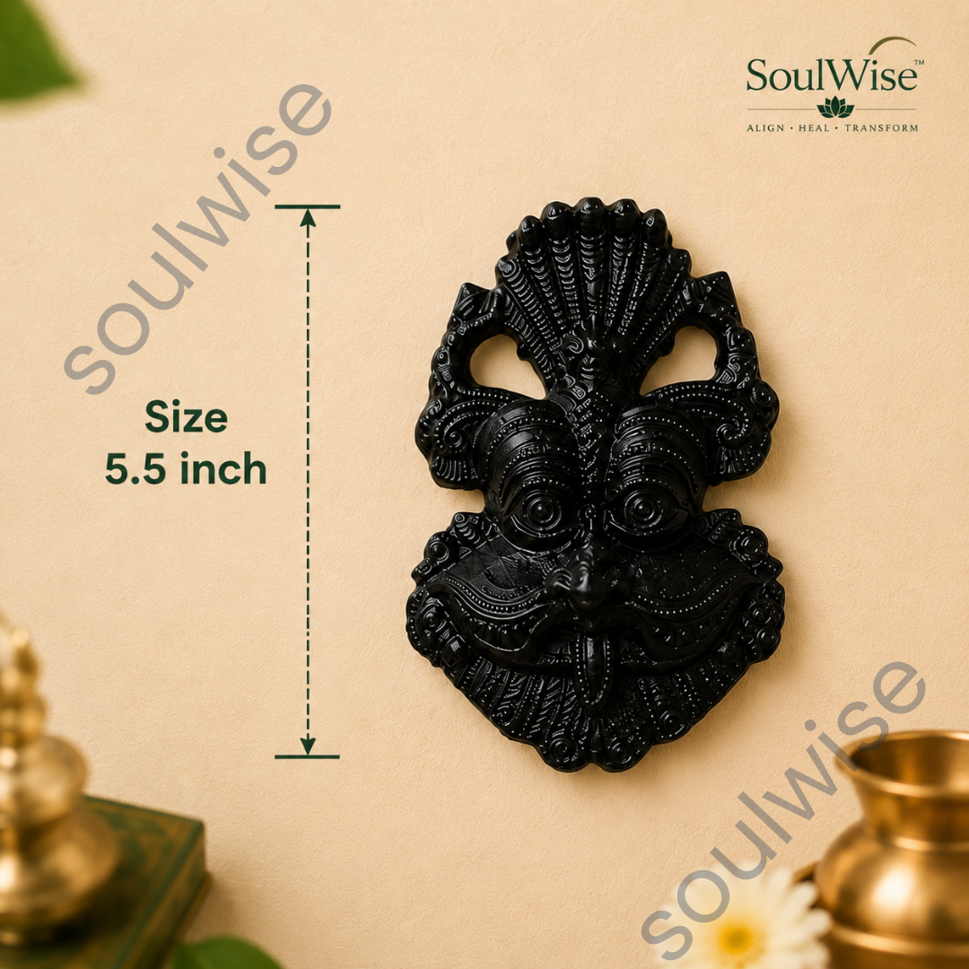Black Tourmaline Crystal Face Carving – Natural Healing Crystal Décor for Protection, Grounding & Positive Energy