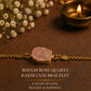 Rough Rose Quartz Rakhi Cum Bracelet – Natural Crystal Rakhi Bracelet for Love, Harmony, Emotional Healing & Positive Energy