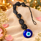 Evil Eye Black Tourmaline Hanger – Crystal Decorative Hanging for Home Entrance, Meditation Space & Spiritual Gifting