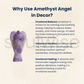 Soulwise Amethyst Angel 3", Healing Crystal for Peace, Harmony in Relation, Focus, Protection from negetive Energy, Table Decor, Christmas Gift.