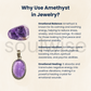 Natural Amethyst Crystal Pendant for Men & Women | Healing Stone Jewelry for Protection & Positive Energy
