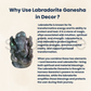 SoulwiseLabradorite Ganesha Idol – 7 cm | Hand-Carved Crystal Ganesh Statue for Intuition, Protection & Energy Healing