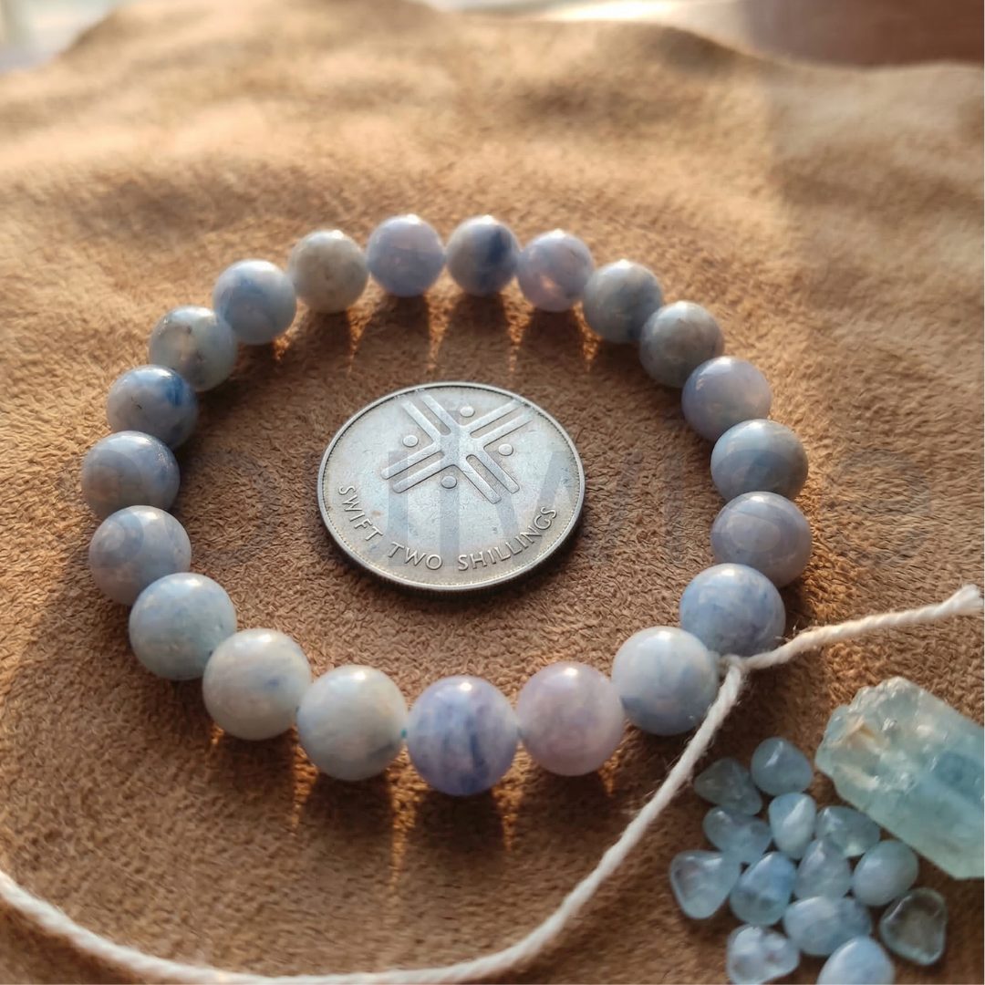 Natural Tanzanite Gemstone 10mm Bracelet – Premium Crystal Beaded Bracelet forwisdom, transformation, and positive energy.