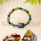 Soulwise Rakhi Gift for Brother Zibu Wealth Bracelet with Certified Pyrite, Green Aventurine & Citrine Crystals (8mm) + Laxmi Pyramid Combo.