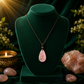Rose Quartz Cabochon Pendant – Natural Healing Crystal Necklace for Love, Emotional Healing, Heart Chakra & Positive Energy