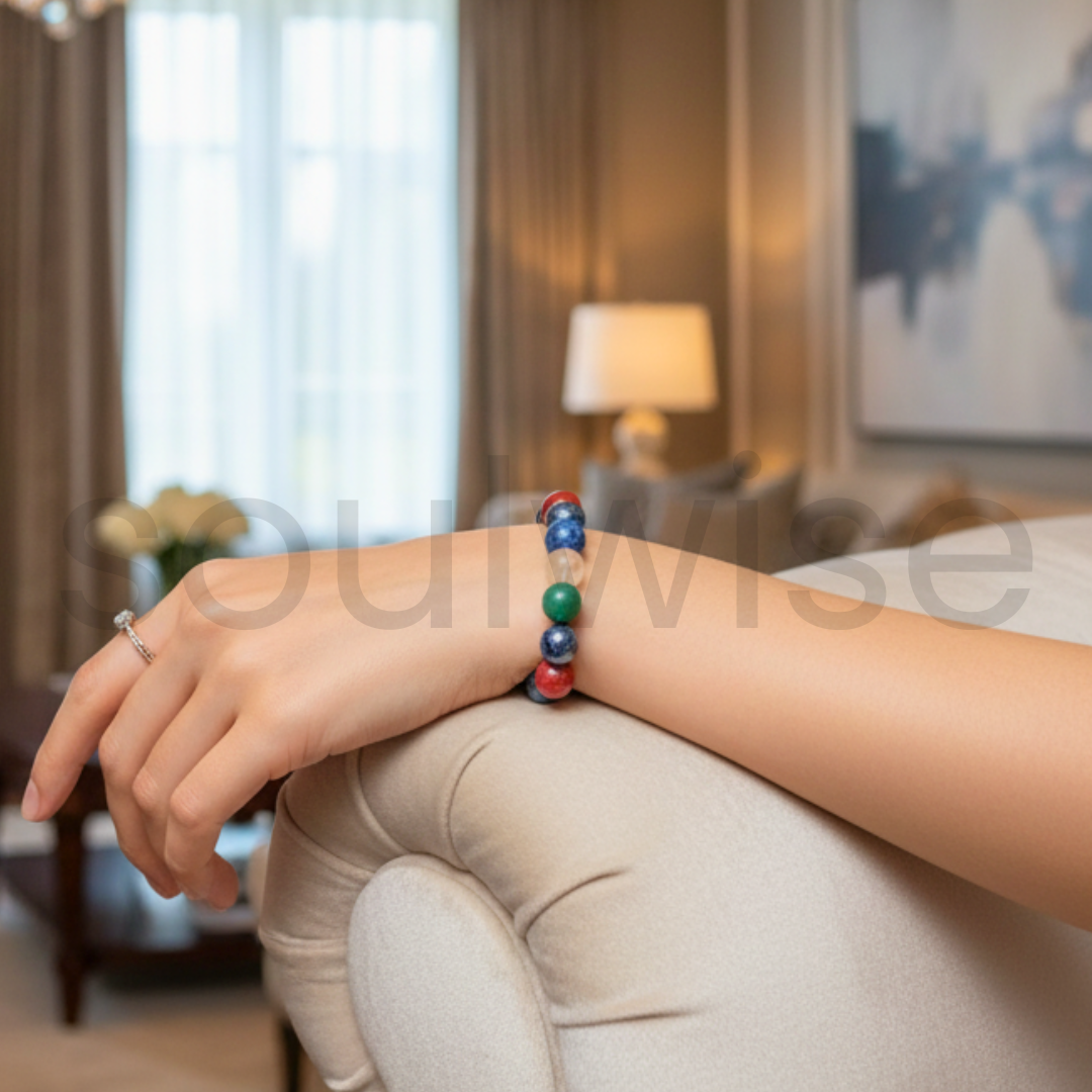 7 चक्र हीलिंग क्रिस्टल ब्रेसलेट 10 मिमी