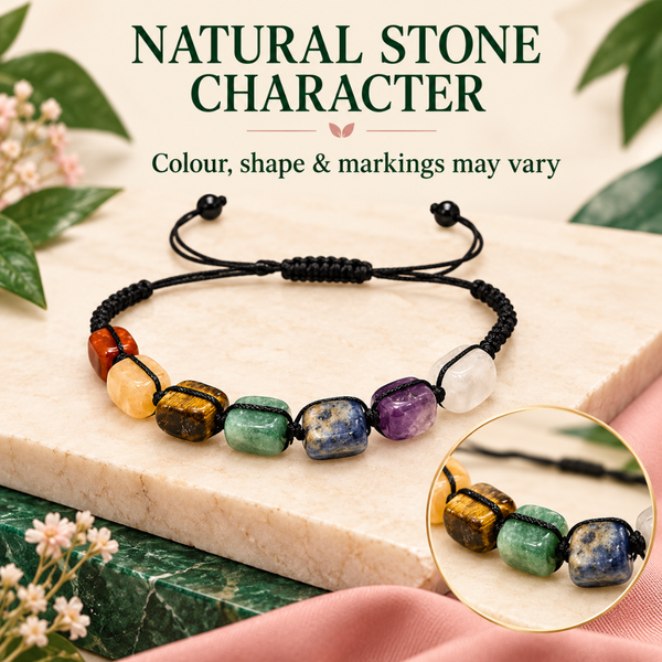 Seven Chakra Adjustable Thread Bracelet – Colourful Spiritual Jewellery for Men, Women & Meaningful Gifting.