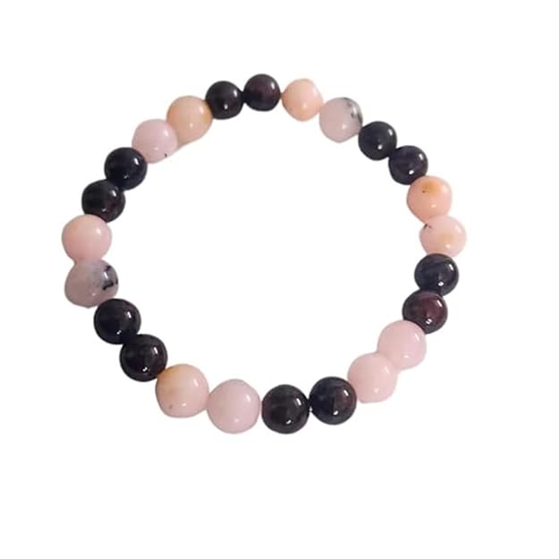 Garnet & Pink Opal Soulmate Bracelet (8mm) – Certified Natural Crystal Bracelet for Love, Emotional Healing & Relationship Harmony (Unisex Gift)