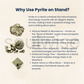 Soulwise Natural Pyrite on Metal Stand – 3" Golden Healing Crystal for Energy Balancing, Motivation & Table Décor