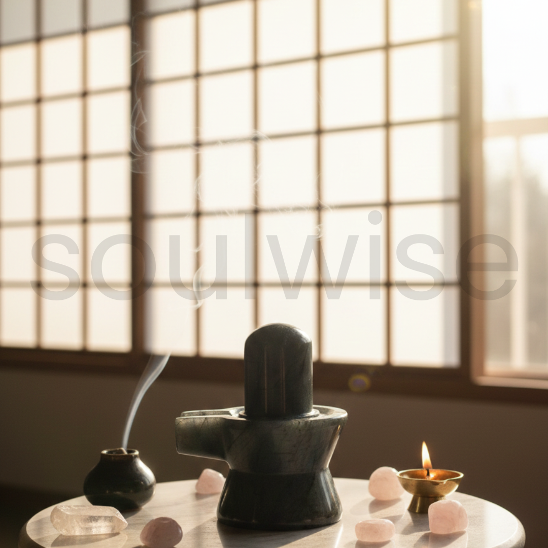 Labradorite Shivling, 1.240 kg Hand-Carved Crystal Shivling, Spiritual Decor, Protection & Meditation