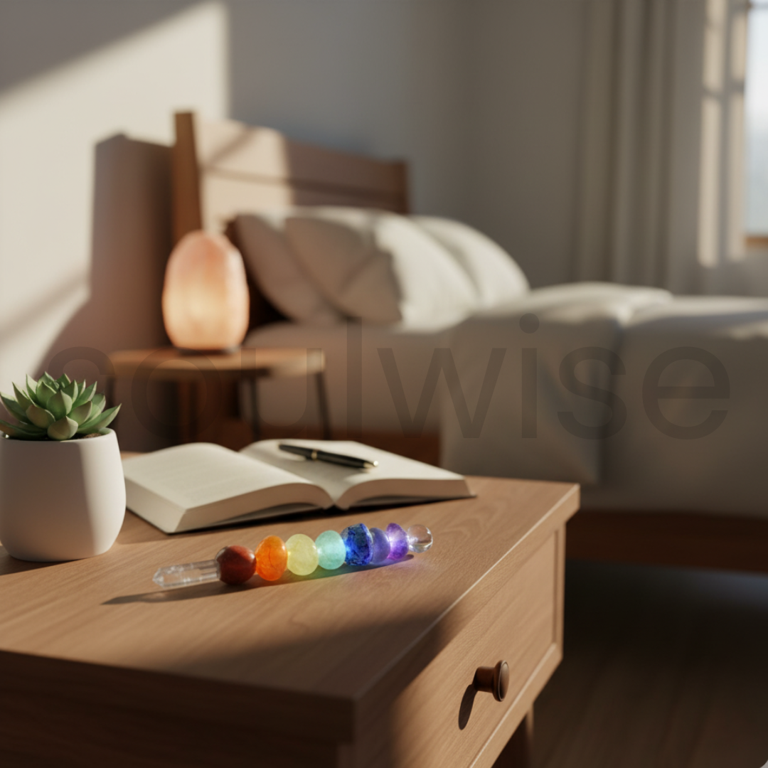 7 Chakra Tumbled Crystal Healing Wand – Natural Gemstone Energy Balancing Stick for Meditation, Reiki, and Chakra Alignment.