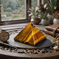 Natural Tiger Eye Crystal Pyramid – Gemstone Energy Pyramid for Focus, Confidence & Spiritual Décor