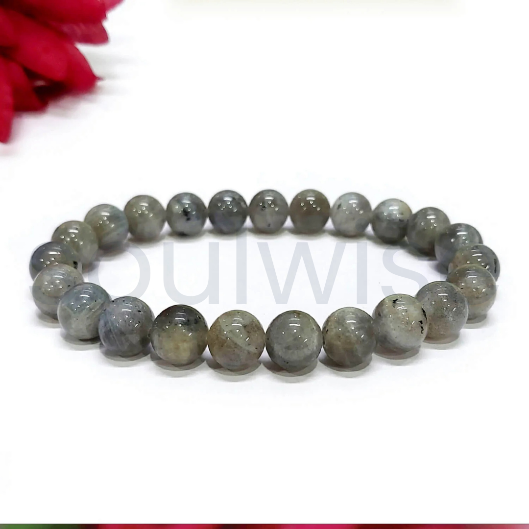 Labradorite Bracelet 8mm for Women & Men with Certificate – Natural Crystal for Protection, Intuition & Energy Shield