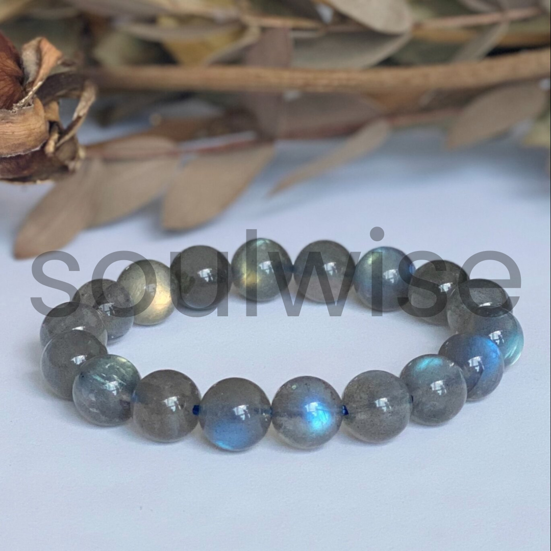 Labradorite 10mm bracelet for good relationship, happiness, health, and wealth.