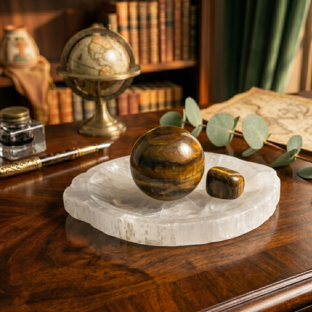 Tiger Eye Crystal Sphere (60–65mm) – Natural Tiger’s Eye Healing Crystal Ball for Meditation, Reiki, Chakra Balancing & Home Décor