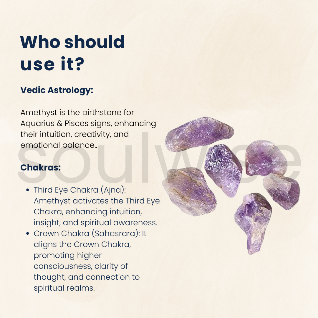 Soulwise Amethyst Natural Crystal Healing Stone – Raw Rough Unpolished Gemstone for Reiki, Meditation, Chakra Balancing & Energy Cleansing – Spiritual Crystal for Home Décor (300 g)