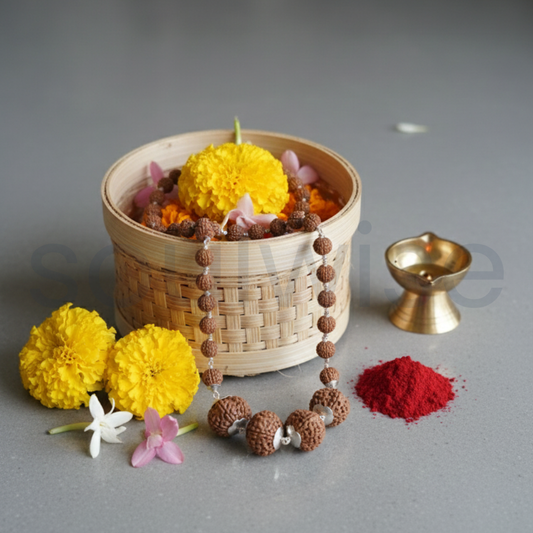 Premium 3, 8, 9, 10, 11 Mukhi With 5 Mukhi Silver Nepali Rudraksha Mala