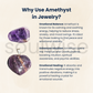 Amethyst Crystal Heart-Shaped Pendant | Natural Healing Stone Necklace for Love, Calm & Protection.